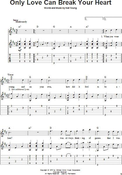 open zoom image for Only Love Can Break Your Heart - Solo Guitar, New, Main