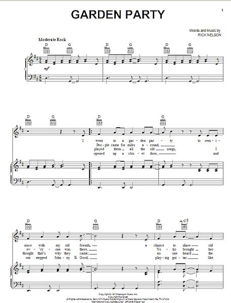 open zoom image for Garden Party - Piano/Vocal/Guitar, New, Main