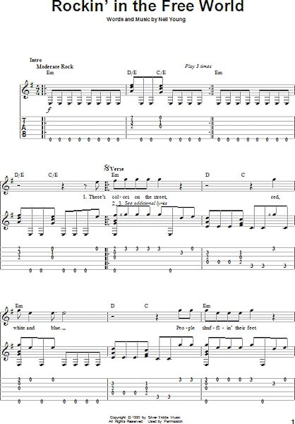 open zoom image for Rockin' In The Free World - Solo Guitar, New, Main