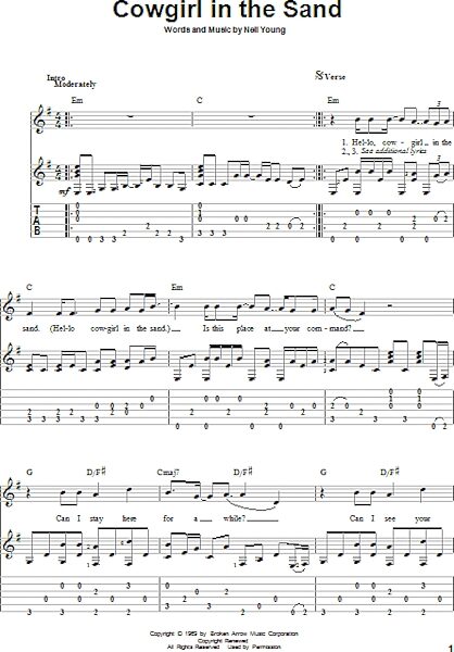 open zoom image for Cowgirl In The Sand - Solo Guitar, New, Main