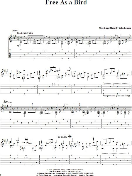 open zoom image for Free As A Bird - Solo Guitar, New, Main