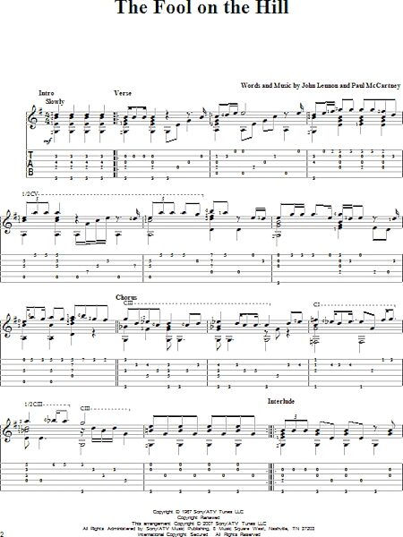open zoom image for The Fool On The Hill - Solo Guitar, New, Main