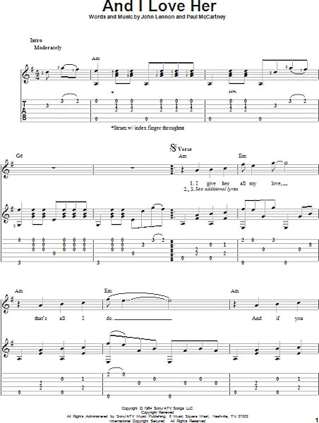 open zoom image for And I Love Her - Solo Guitar, New, Main