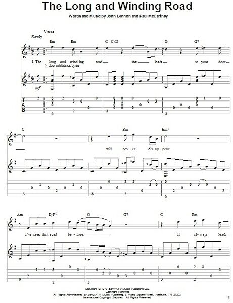 open zoom image for The Long And Winding Road - Solo Guitar, New, Main