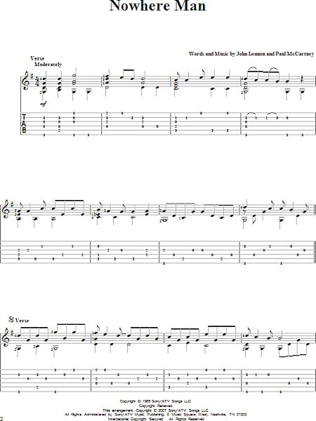 open zoom image for Nowhere Man - Solo Guitar, New, Main