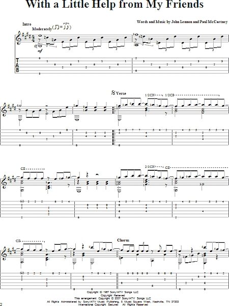 open zoom image for With A Little Help From My Friends - Solo Guitar, New, Main