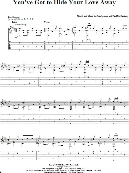 open zoom image for You've Got To Hide Your Love Away - Solo Guitar, New, Main