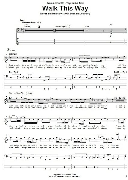 open zoom image for Walk This Way - Bass Tab, New, Main