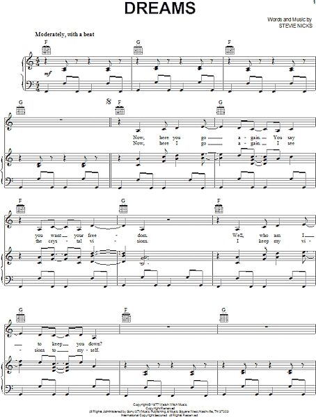 open zoom image for Dreams - Piano/Vocal/Guitar, New, Main