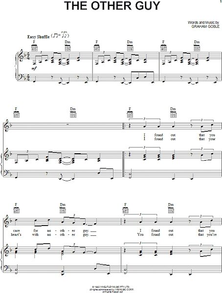 open zoom image for The Other Guy - Piano/Vocal/Guitar, New, Main