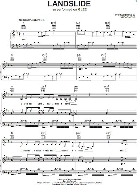 open zoom image for Landslide - Piano/Vocal/Guitar, New, Main
