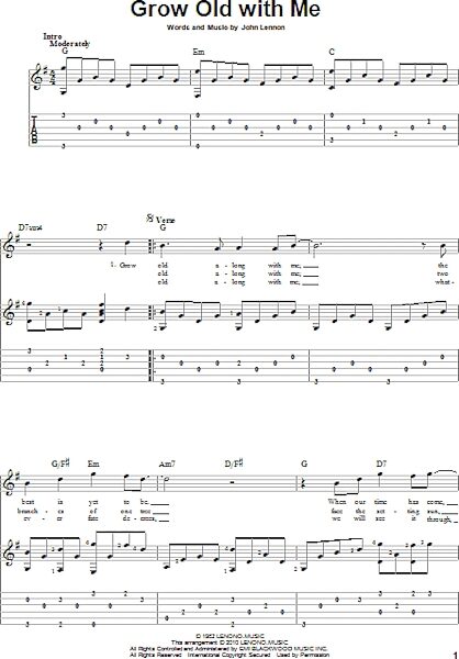 open zoom image for Grow Old With Me - Solo Guitar, New, Main