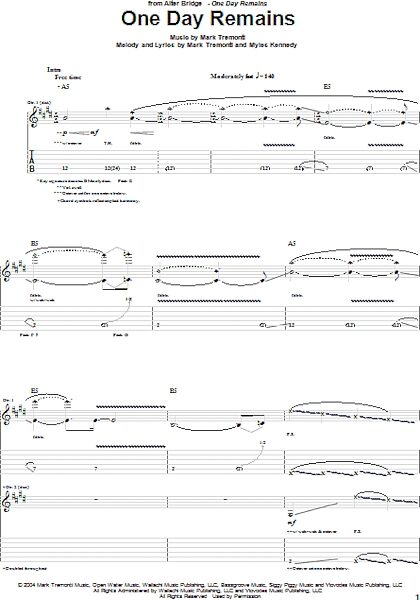 open zoom image for One Day Remains - Guitar TAB, New, Main