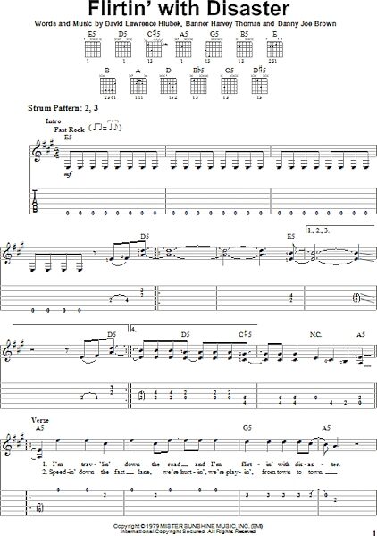 open zoom image for Flirtin' With Disaster - Easy Guitar with TAB, New, Main