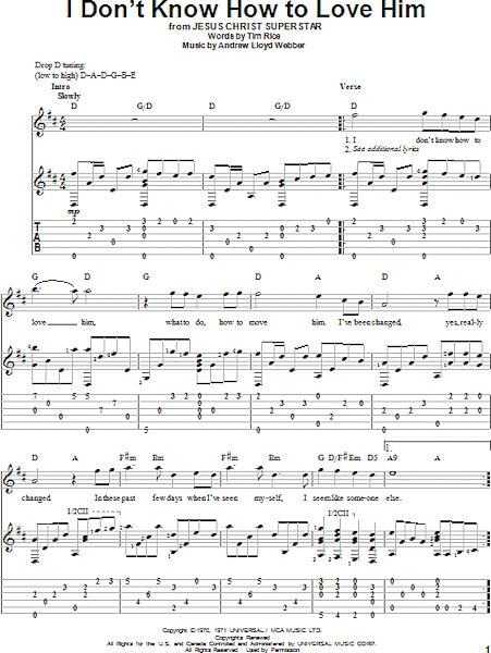 open zoom image for I Don't Know How To Love Him - Solo Guitar, New, Main