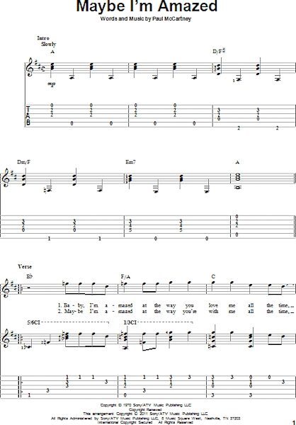 open zoom image for Maybe I'm Amazed - Solo Guitar, New, Main