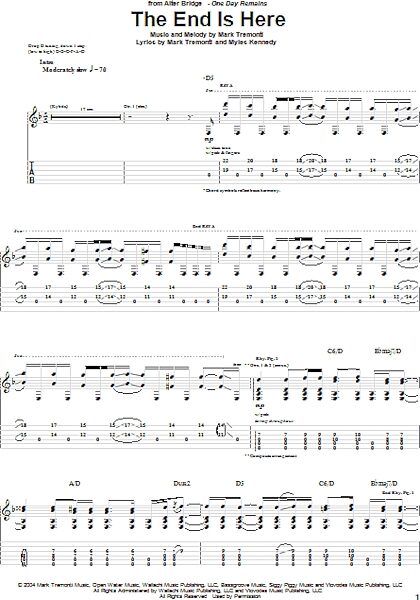 open zoom image for The End Is Here - Guitar TAB, New, Main