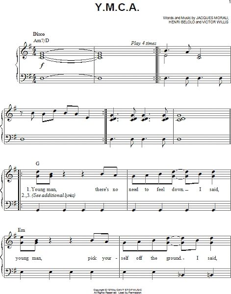 open zoom image for Y.M.C.A. - Easy Piano, New, Main