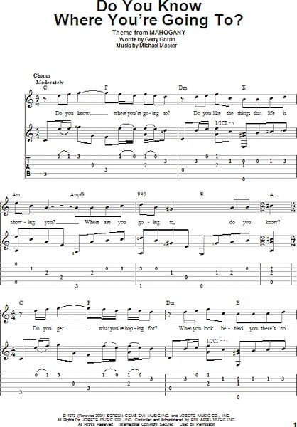 open zoom image for Do You Know Where You're Going To? - Solo Guitar, New, Main