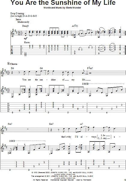 open zoom image for You Are The Sunshine Of My Life - Solo Guitar, New, Main