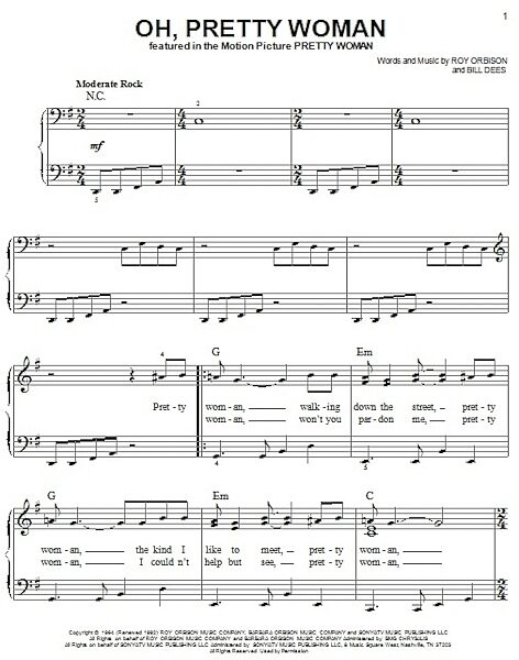 open zoom image for Oh, Pretty Woman - Easy Piano, New, Main