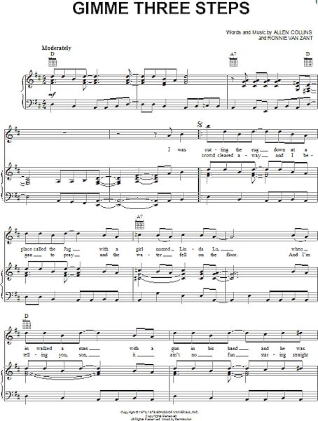 open zoom image for Gimme Three Steps - Piano/Vocal/Guitar, New, Main