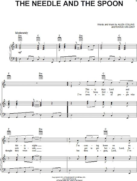 open zoom image for The Needle And The Spoon - Piano/Vocal/Guitar, New, Main
