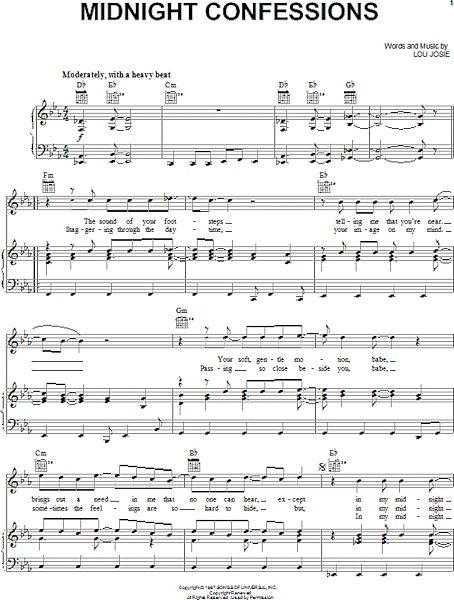 open zoom image for Midnight Confessions - Piano/Vocal/Guitar, New, Main