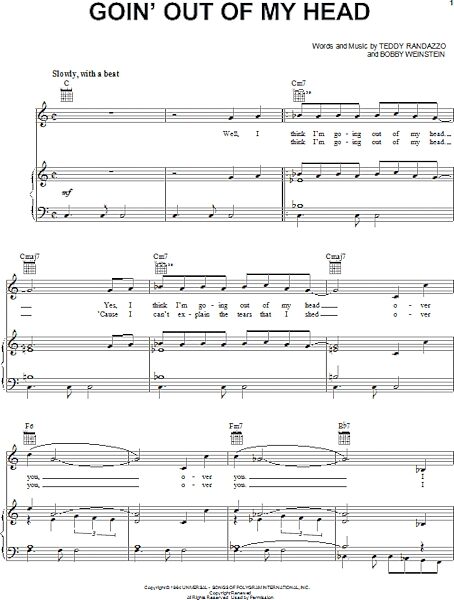 open zoom image for Goin' Out Of My Head - Piano/Vocal/Guitar, New, Main