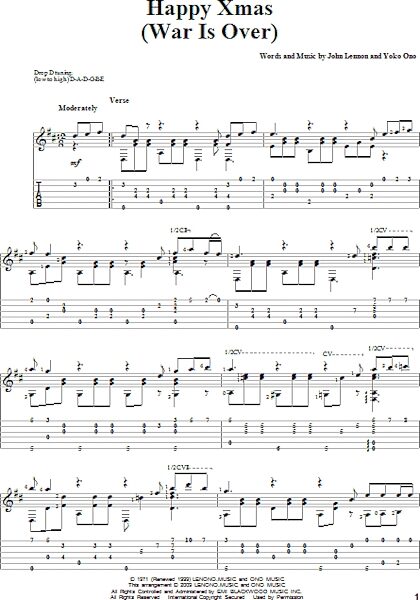 open zoom image for Happy Xmas (War Is Over) - Solo Guitar, New, Main