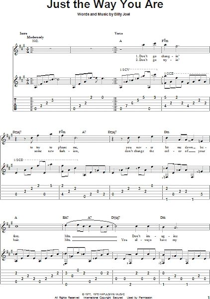 open zoom image for Just The Way You Are - Solo Guitar, New, Main