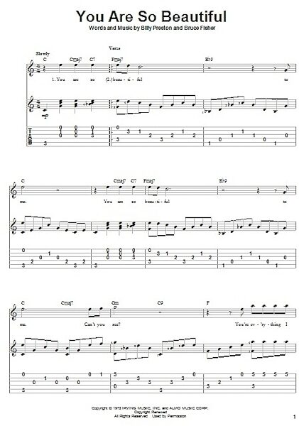 open zoom image for You Are So Beautiful - Solo Guitar, New, Main
