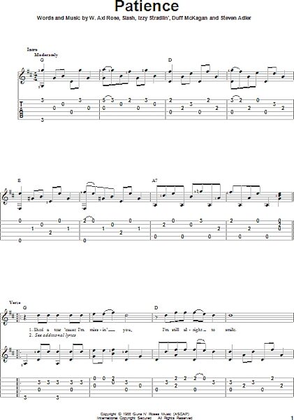 open zoom image for Patience - Solo Guitar, New, Main