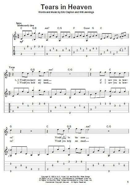 open zoom image for Tears In Heaven - Solo Guitar, New, Main