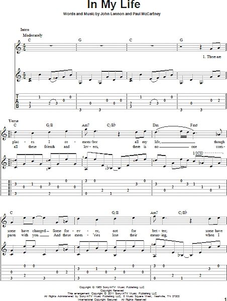 open zoom image for In My Life - Solo Guitar, New, Main