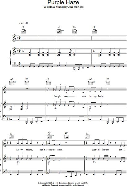 open zoom image for Purple Haze - Piano/Vocal/Guitar, New, Main