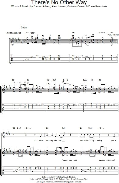 open zoom image for There's No Other Way - Guitar TAB, New, Main