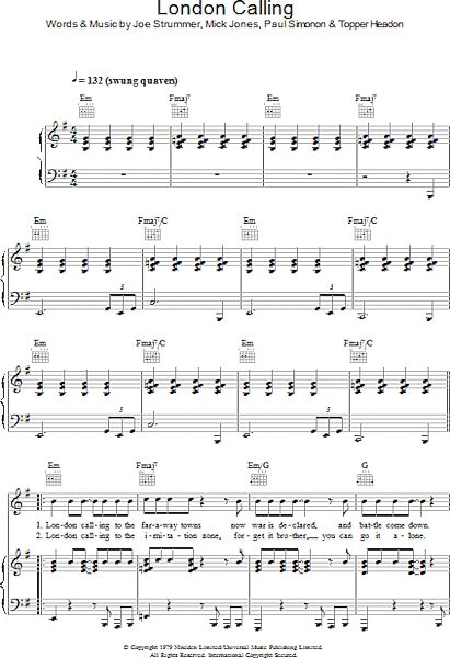 open zoom image for London Calling - Piano/Vocal/Guitar, New, Main