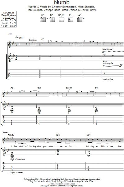 open zoom image for Numb - Guitar TAB, New, Main