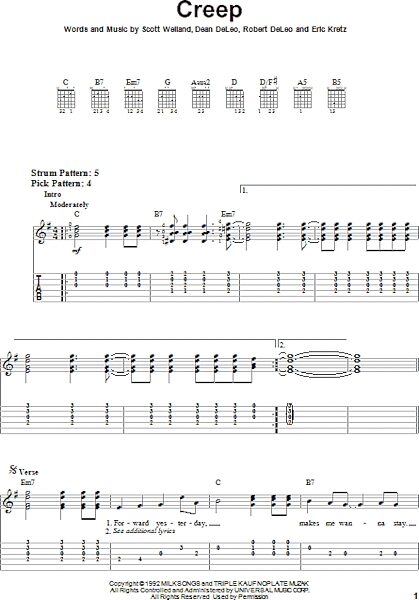 open zoom image for Creep - Easy Guitar with TAB, New, Main