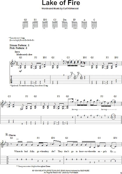 open zoom image for Lake Of Fire - Easy Guitar with TAB, New, Main