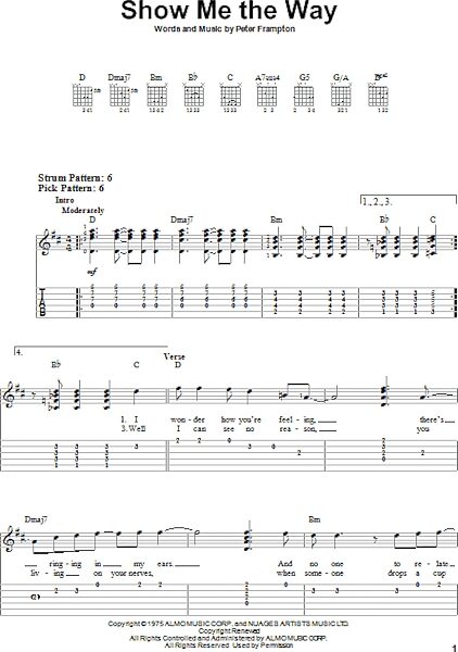 open zoom image for Show Me The Way - Easy Guitar with TAB, New, Main