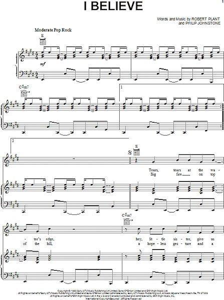 open zoom image for I Believe - Piano/Vocal/Guitar, New, Main