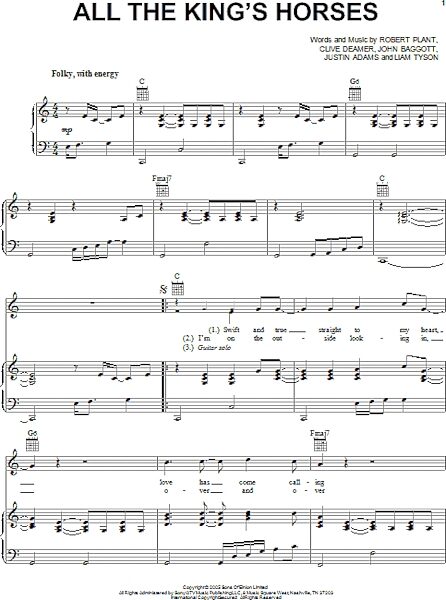 open zoom image for All The King's Horses - Piano/Vocal/Guitar, New, Main