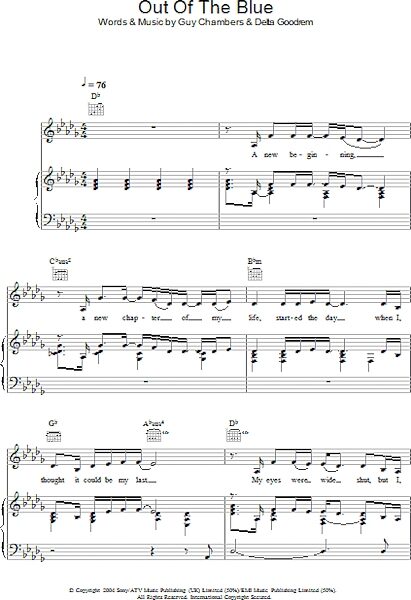 open zoom image for Out Of The Blue - Piano/Vocal/Guitar, New, Main