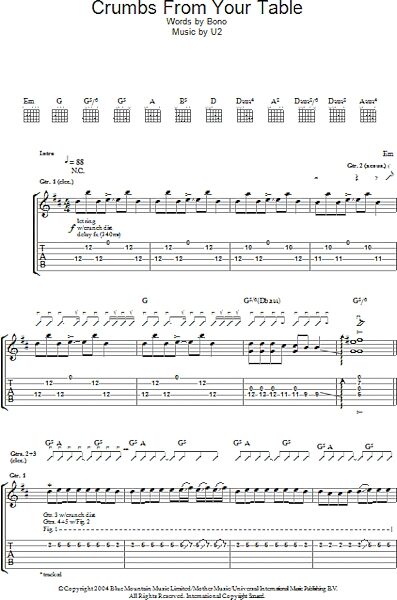 open zoom image for Crumbs From Your Table - Guitar TAB, New, Main