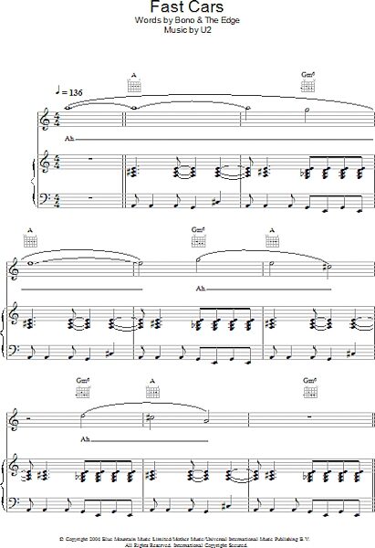 open zoom image for Fast Cars - Piano/Vocal/Guitar, New, Main