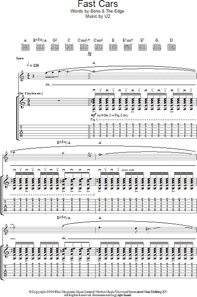 open zoom image for Fast Cars - Guitar TAB, New, Main