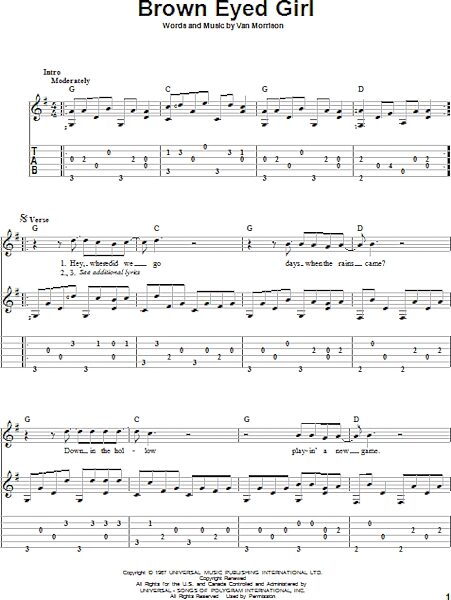 open zoom image for Brown Eyed Girl - Solo Guitar, New, Main