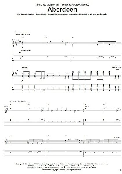 open zoom image for Aberdeen - Guitar TAB, New, Main